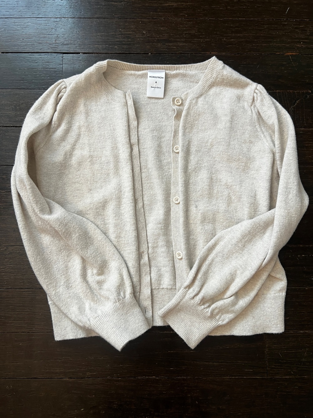 Nordstrom Cream Button-Front Kids Cardigan Sweater